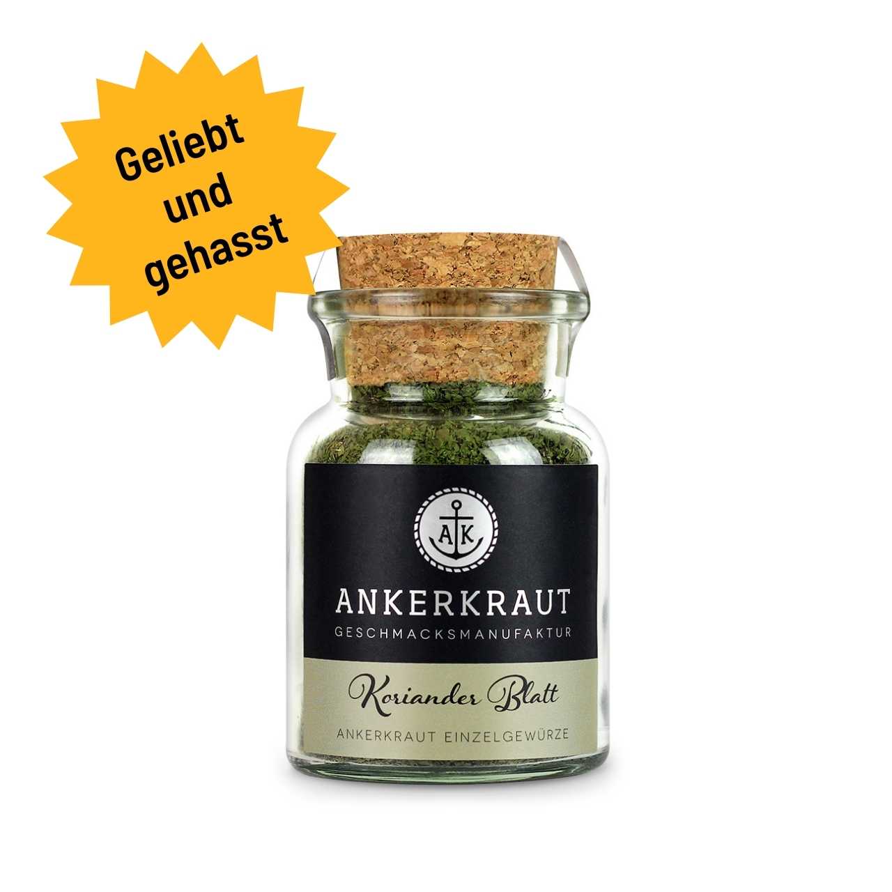 Ankerkraut Korianderblatt - gerebelt, 25 g Korkenglas
