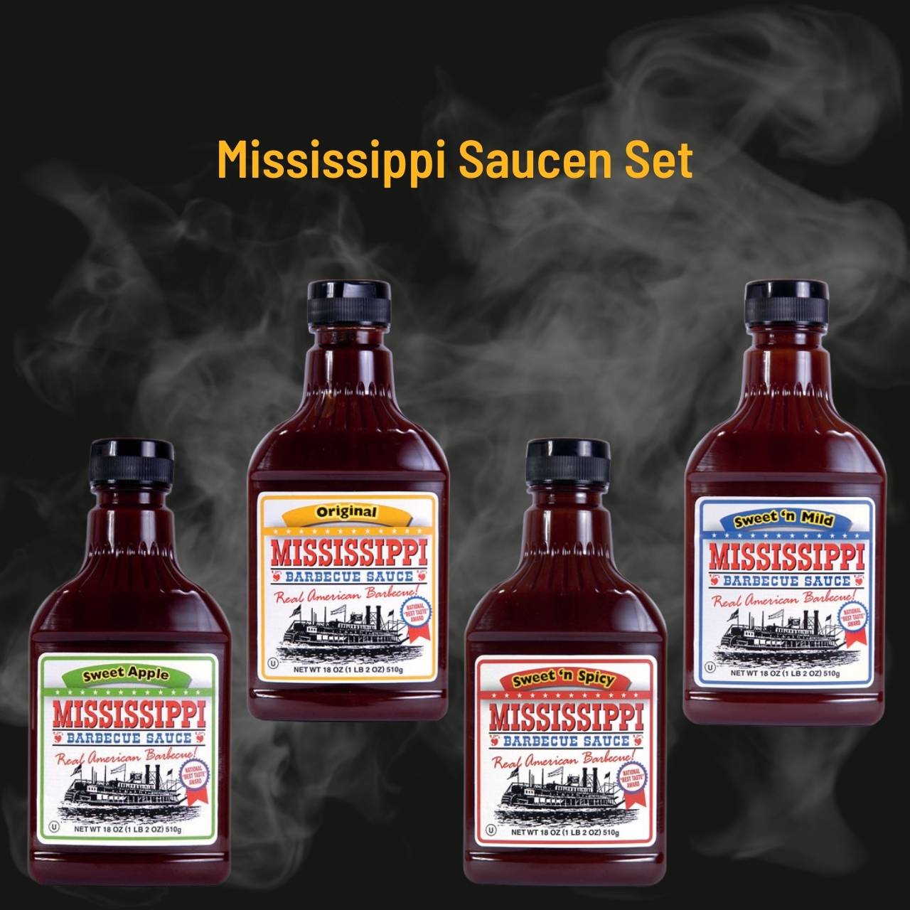 Mississippi - BBQ Saucen 4er Set - 4x 440ml