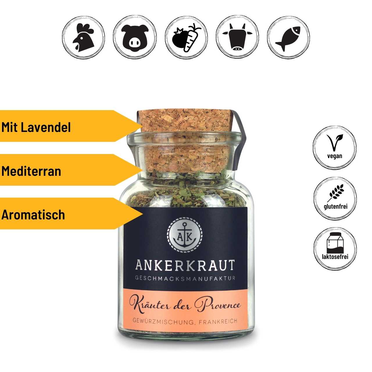 Ankerkraut Kräuter der Provence, 30 g Korkenglas