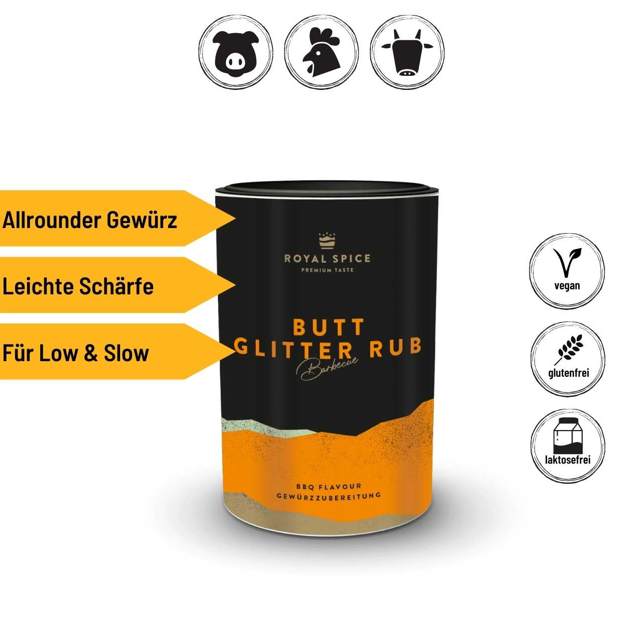 Royal Spice - Butt Glitter Rub, 120 g