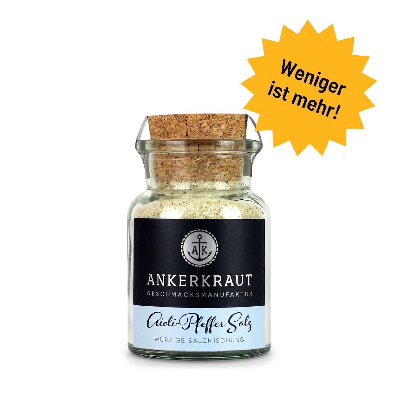 Ankerkraut Aioli-Pfeffer Salz, 155 g Korkenglas