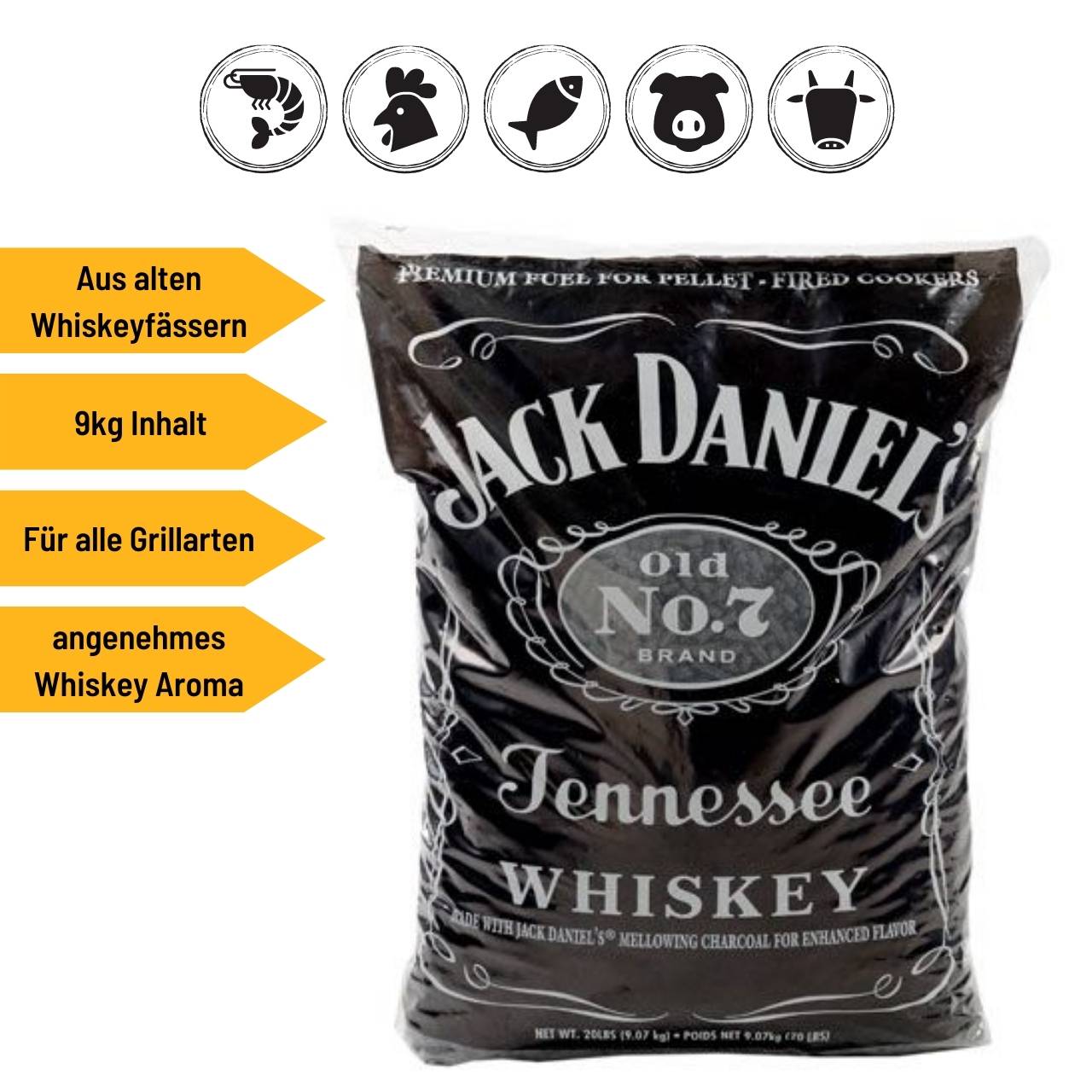 Jack Daniel's Smoking Pellets, 9,07 kg