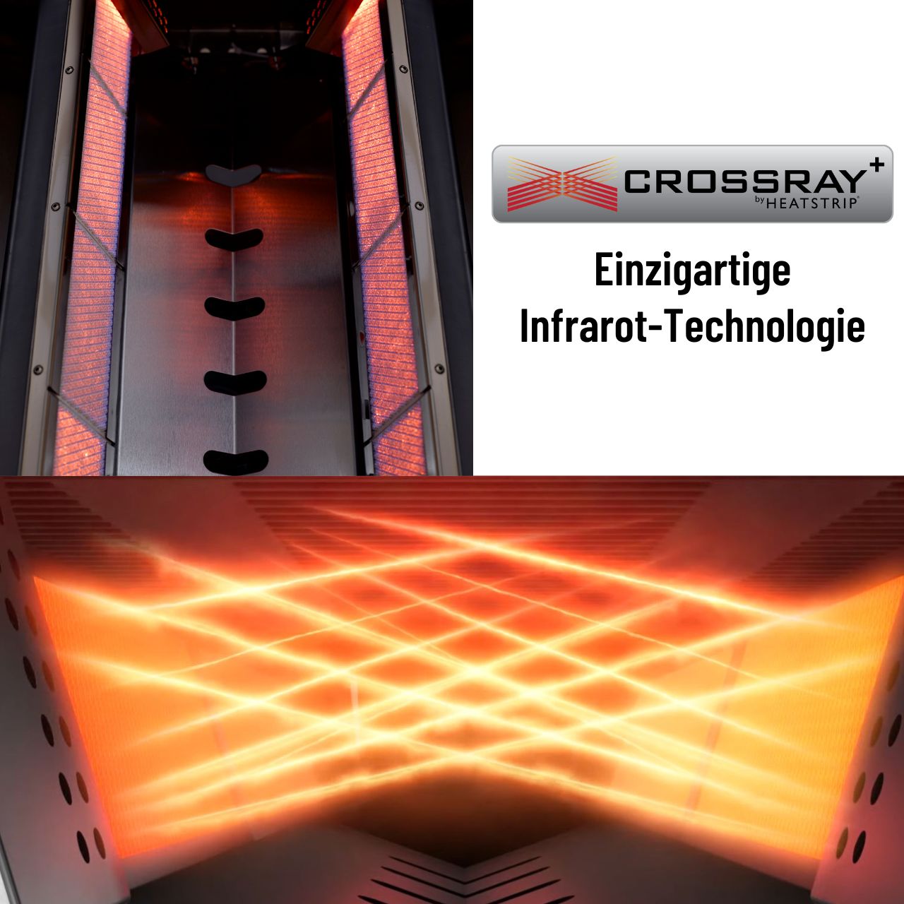 Crossray+ Built In, 2 Infrarot-Keramikbrenner, 55 x 40 cm Grillfläche, Gusseisenroste